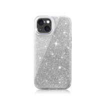 Beschermhoesje Glitter iPhone 16 Plus (zilver)