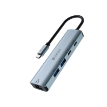 DEVIA Leopard Series Hub USB-C 5-in-1 (donkergrijs)