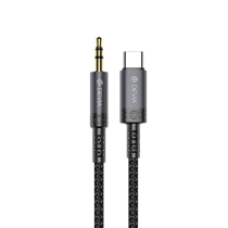 DEVIA kabel USB-C naar Jack 3,5mm 1m (zwart)