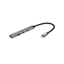 DEVIA Lite1 Hub USB-C 4-in-1 (donkergrijs)