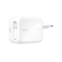 BELKIN netadapter USB-C GaN met uittrekbare kabel (67W)