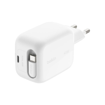 BELKIN netadapter USB-C GaN met uittrekbare kabel (45W)