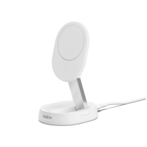 BELKIN inklapbare magnetische Qi2-laadstandaard (15W) (wit) (zonder netadapter)