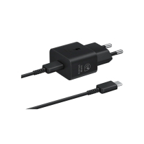 SAMSUNG set oplader 25W + kabel USB-C (zwart)
