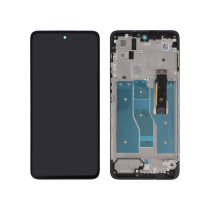 Compleet scherm zwart Moto G82 5G (met frame) (ReLife)