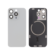 Achterglas wit titanium iPhone 15 Pro (met MagSafe) (zonder logo)