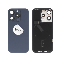 Compleet achterglas blauw titanium iPhone 15 Pro (Pulled A)