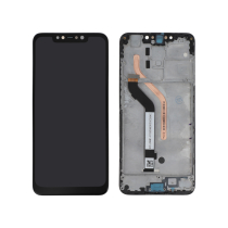 Compleet scherm zwart Pocophone F1 (met frame)