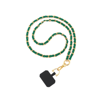FAIRPLAY lange leren telefoonketting 120cm DALIA (groen)