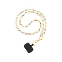 FAIRPLAY lange leren telefoonketting 120cm DALIA (wit)