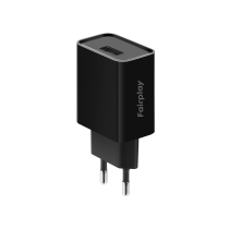 FAIRPLAY oplader 12W USB-A (zwart) (Bulk)