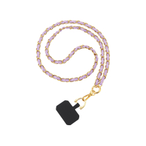 FAIRPLAY lange leren telefoonketting 120cm DALIA (paars)