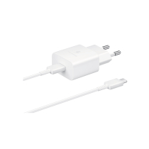 SAMSUNG set oplader 15W + kabel USB-C (wit)