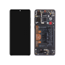 Compleet scherm zwart Huawei P30 (geïntegreerde batterij)