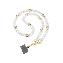 FAIRPLAY lange telefoonketting 120cm GIULIA (wit/goud)