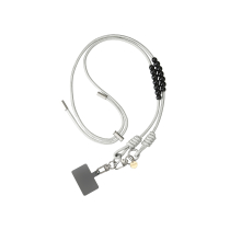 FAIRPLAY lange telefoonketting 120cm FLAVIA (grijs/zwart)