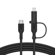 BELKIN BoostCharge Pro kabel 2-in-1 USB-C en Lightning 1.5m (zwart)