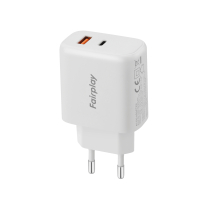 FAIRPLAY oplader 45W (USB-A + USB-C) (wit)