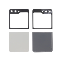Compleet achterglas crème Galaxy Z Flip5 (F731B) (zonder logo)