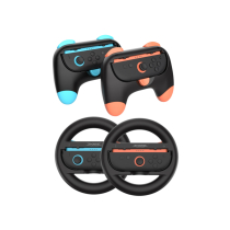 DOBE set Grip controllers & stuurwielen Nintendo Switch 2 (blauw/oranje) (set van 2)