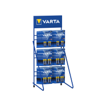 VARTA toonbankdisplay van metaaldraad 6 haken voor batterijen (17 cm)