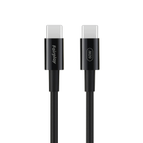 FAIRPLAY kabel 60W USB-C naar USB-C 2m (zwart)