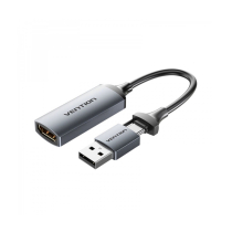 VENTION video-capturekaart HDMI-A naar USB-C/USB-A 0,1m (grijs)