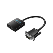VENTION converter VGA naar HDMI met Micro USB vrouwelijk + audiopoort 0,15m (zwart)