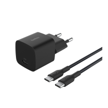 BELKIN netadapter 25W + kabel USB-C naar USB-C 1m (zwart)