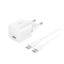 BELKIN netadapter 25W + kabel USB-C naar USB-C 1m (wit)